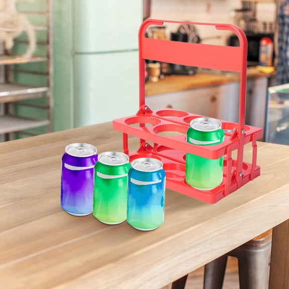 Foldable 6-Bottle Drink Carrier | Portable Beverage Holder Caddy | PP Material | 10.7x7.08x12.99" | Stackable Beer Wine Can Storage Tote | Bar Restaurant Party Transport Organizer