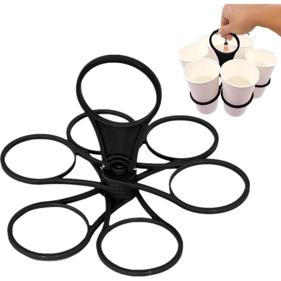 Foldable 6-Cup Drink Carrier with Handle â Portable, Reusable & Sturdy Cup Caddy for Coffee, , Takeout, Hot/Cold Drinks