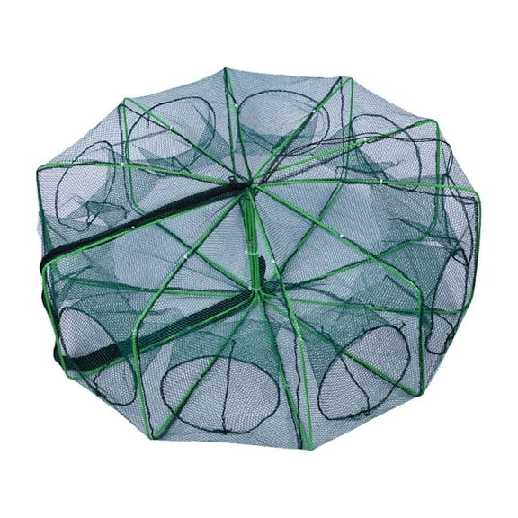 Foldable 6 Holes Fishing Net Shrimp Cage Crab Crayfish Hot Trap Pot Prawn O0U6