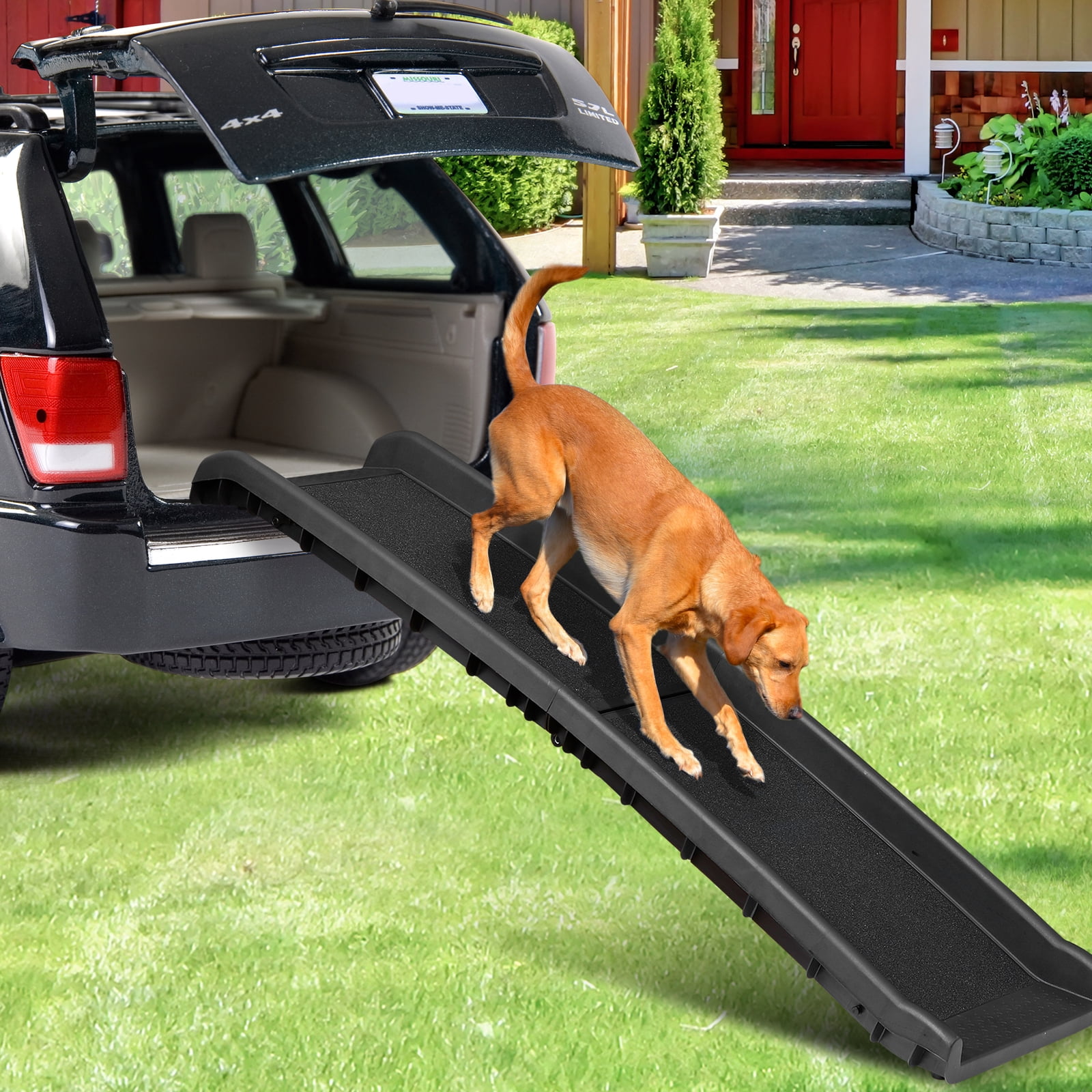 Foldable 61 Inch Dog Pet Ramp Non-Slip Stair Step Ladder For Truck ...