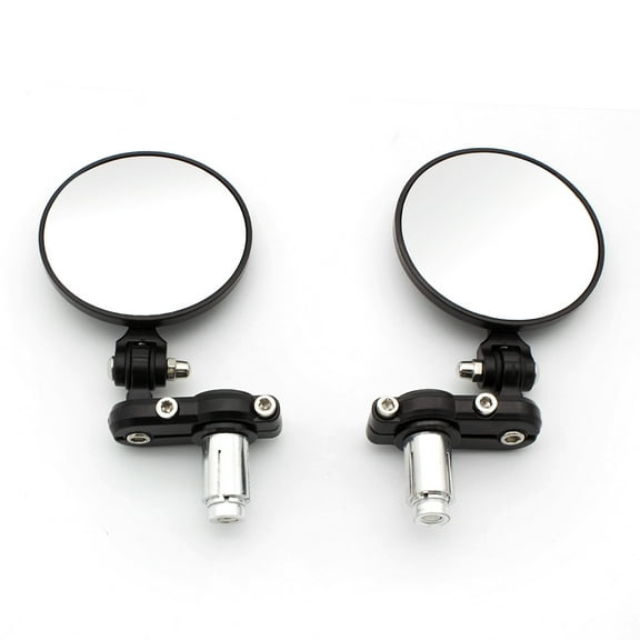 Foldable 7/8"Rearview Rear View Mirror Motorcycle Fold Handlebar Round Bar End Mirrors