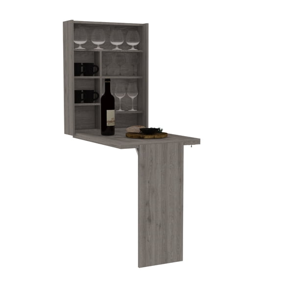 Foldable, 7 - compartment light - gray table - Compact storage for rooms