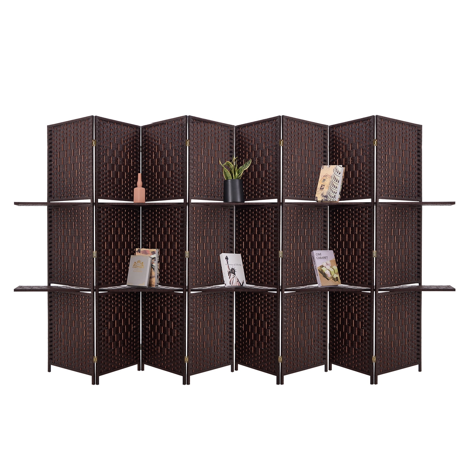 Foldable 8 Panel Privacy Screen, Room Divider with Removable Storage ...
