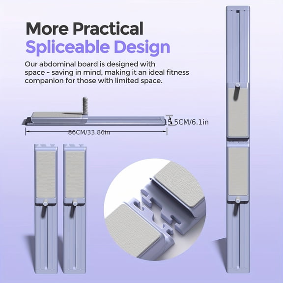 Foldable Pilates Reformer Board 8-in-1, Portable Home Pilates Machine for Core Legs Arms Back Workout, Space-Saving Multifunctional Ab Exercise Equipment