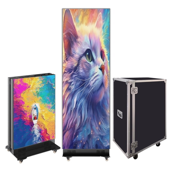 360SPB Foldable 80 Inch LED Poster Display, P1.86 GOB Digital Signage Screen, High Brightness Advertising Kiosk For Store & Event Marketing