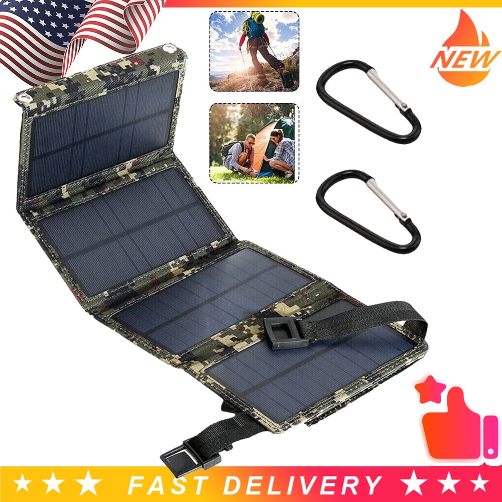 Foldable 80W Solar Charger w/Power Bank - USB Output for Camping & Emergency Kits