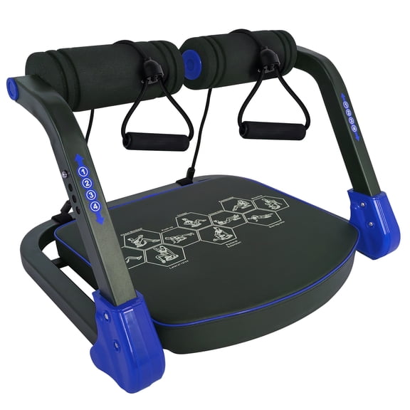 Foldable Ab Core Workout Machine w/ Bands, Blue