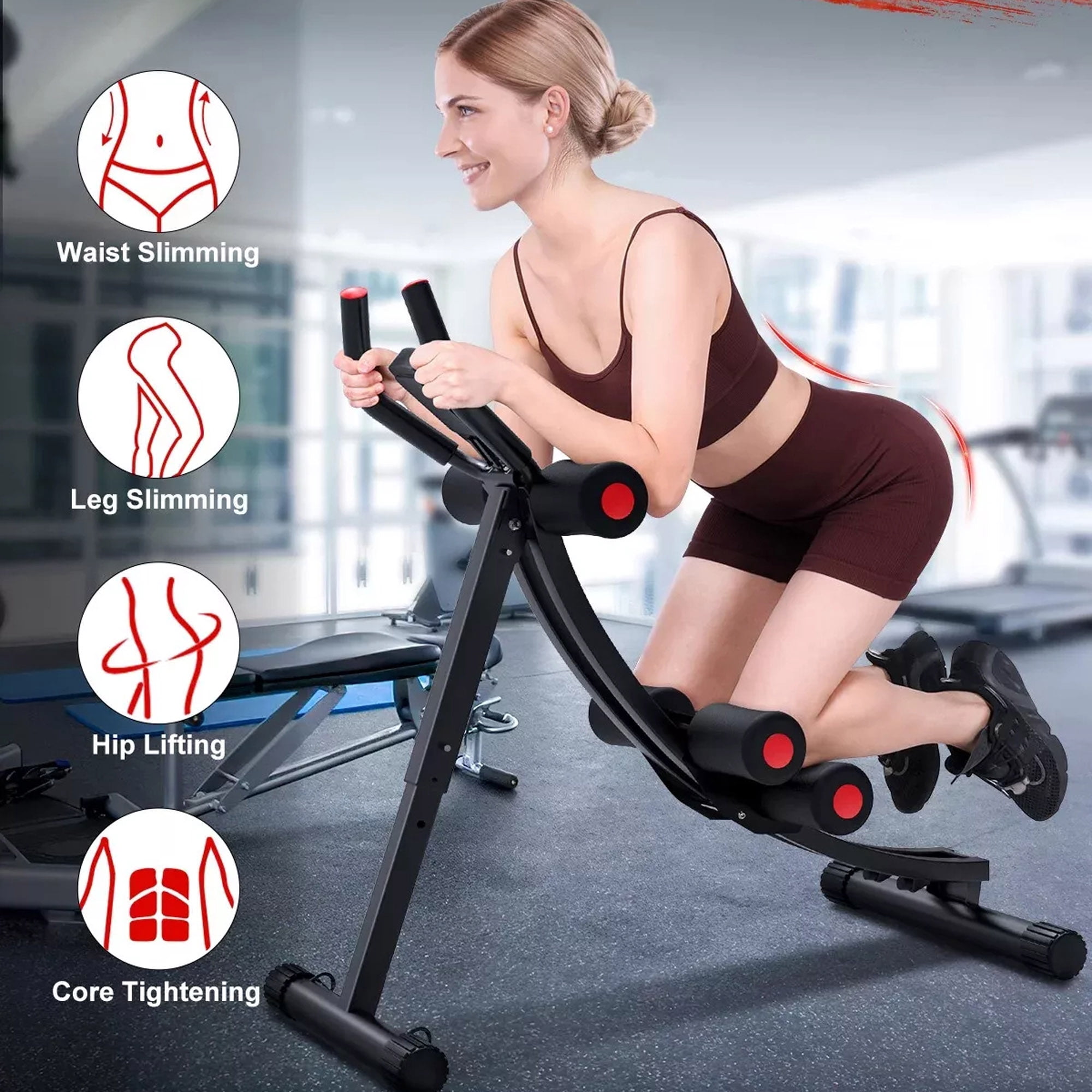 Foldable Ab Machine Abdominal Exercise Equipment for Home Gym ,Waist ...