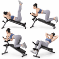 Foldable Exercise Bench Foldable Ab Trainer with LCD Monitor for Home Gym, Adjustable Sit-Up ...