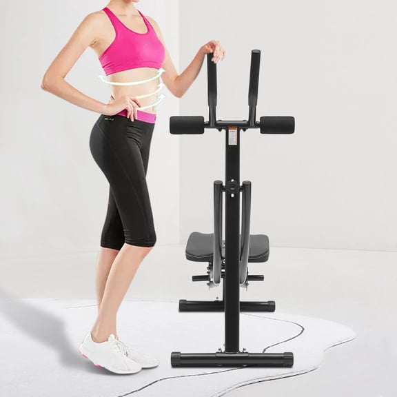 Foldable Abdominal Machine with Smart LED Display Carbon Steel Construction, Adjustable Intensity, Space-Saving Design for Core and Abdominal Training, Silent Rollers, 330lbs Capacity