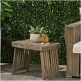 thumbnail image 1 of Foldable Acacia Wood End Table with Slat Top, Space Saving Grey Side Table, 1 of 10