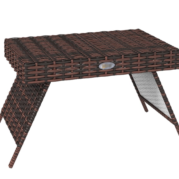 Foldable Accent Table For Courtyard - Stylish And Practical End Lawn Convenient Functional