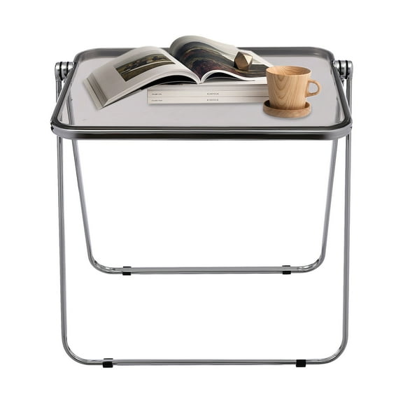 Foldable Acrylic Table Acrylic Folding Tray Table Clear Acrylic Side End Table with A Silent Pad PVC