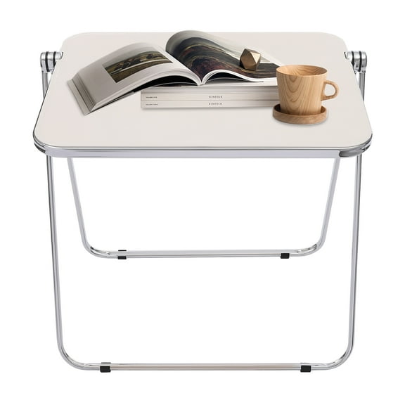 Foldable Acrylic Table Modern Small Laptop Desk TV Tray Table Furniture Space-Saving