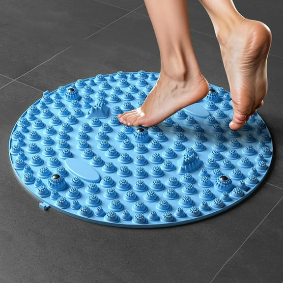 Foldable Acupressure Foot Massage Mat with Magnets for Reflexology and Stress Relief, Portable TPE Footboard for Home Use