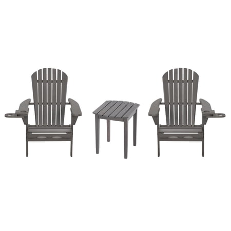 W Unlimited 2 Foldable Chairs With Cup Holders And 1 End Table SW2136DGSET3