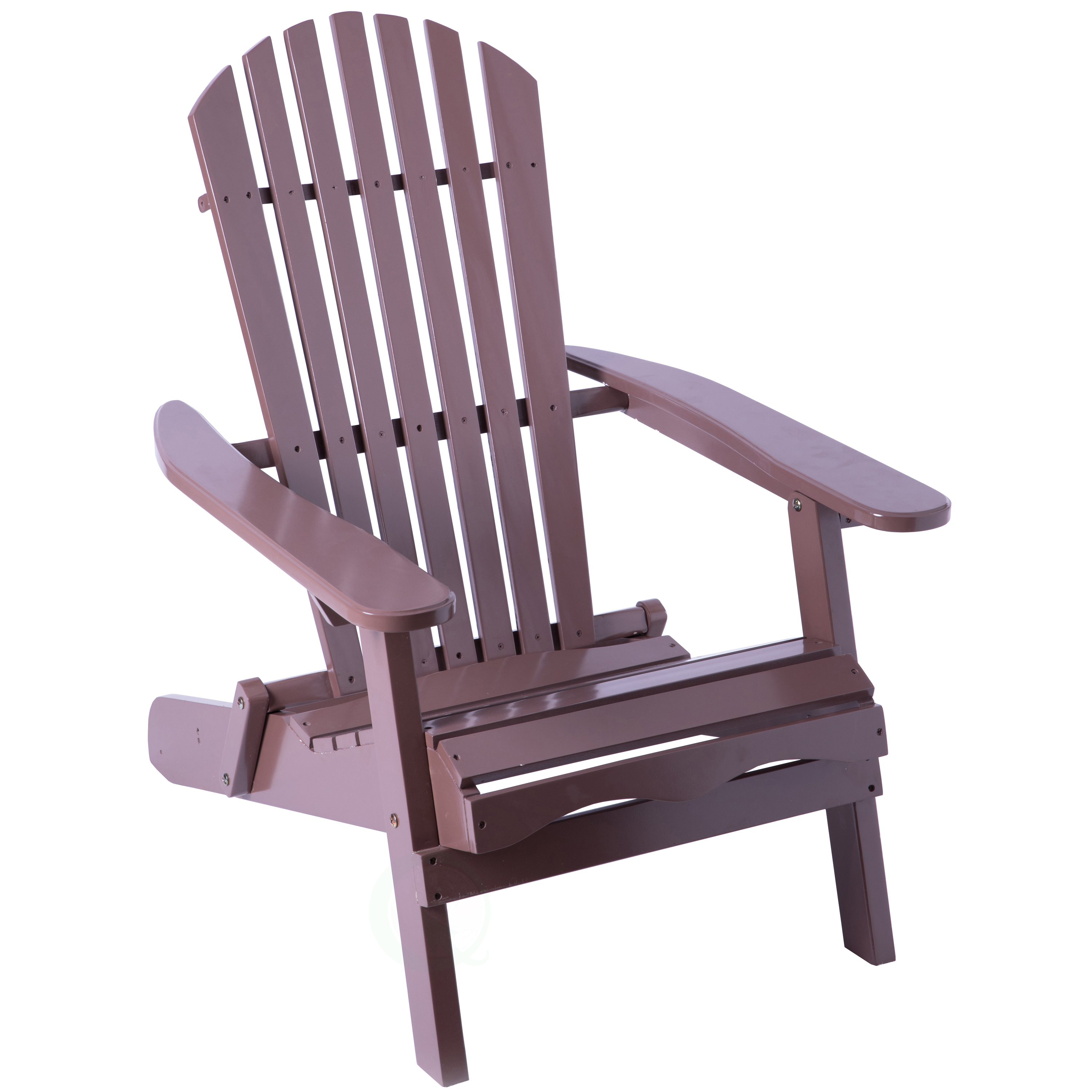 Foldable Adirondack Outdoor Wooden Patio Deck Garden Lounge Chair, Brown - image 1 of 6