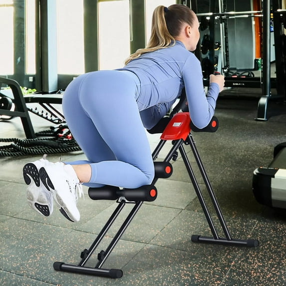 Foldable Adjustable Core Abdominal Trainer AB Crunch Workout Machine W/Display