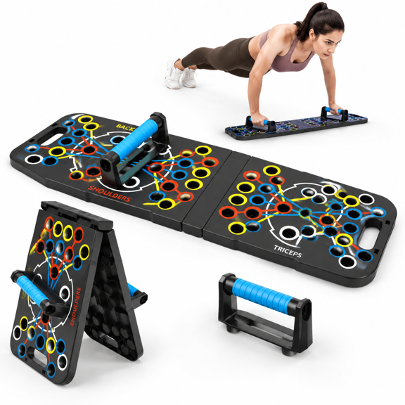 Foldable Adjustable Push-Up Bar 56-in-1 Exercise Fitness Stand for Home Gym