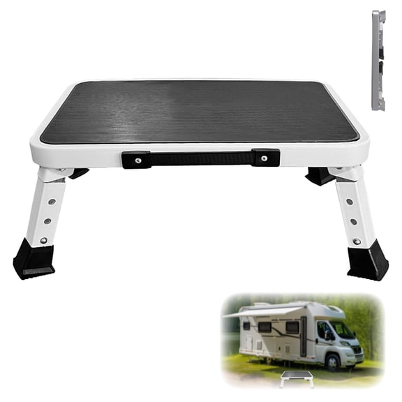 Foldable Adjustable Step Stool, Sturdy Metal, Non-slip Platform