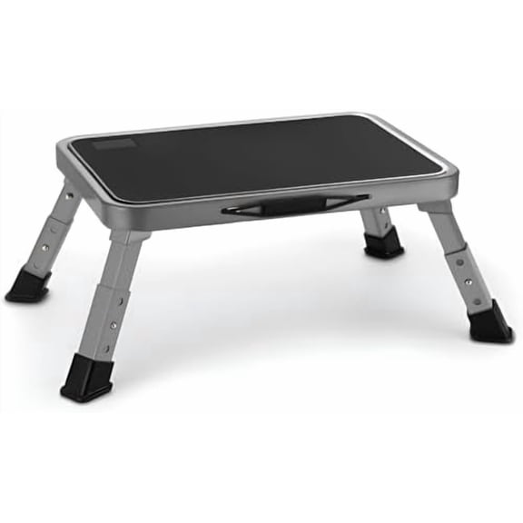 Foldable Adjustable Step Stool with non-slip platform, supports 330 lbs for kitchen, office, RV.