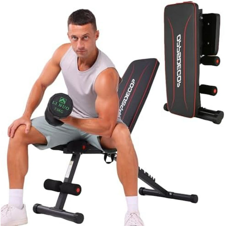 Foldable Adjustable Weight Bench, Adjustable Backrests Incline