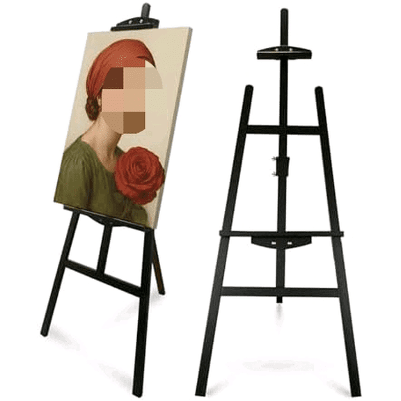 Foldable & Adjustable Wooden Painting Easel for Adults Hold up to 41" Canvas,Artist Easel Stand for Painting,Wooden Easels for Display Home Studio Outdoor Wedding,Art Easel Stand, Black$$Office
