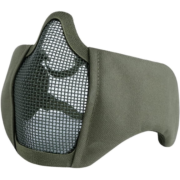 Foldable Airsoft Mesh Mask, Nylon Half Face Mesh Masks with Ear Cover Protection Adjustable CS Protective Lower Guardfor Mask CS Hunting Paintball Shooting