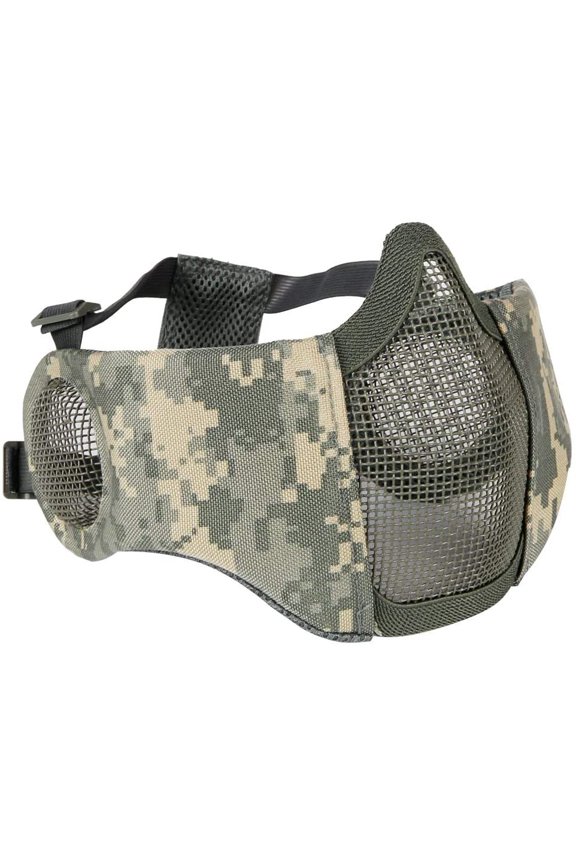 Foldable Airsoft Mesh Mask, Nylon Half Face Mesh Masks with Ear Cover Protection Adjustable CS Protective Lower Guardfor Mask CS Hunting Paintball Shooting