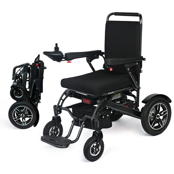 Foldable All-Terrain Electric Wheelchair for Adults, 500W Dual Motors, Lightweight Aluminum Alloy Frame, Lithium Battery, 300 lbs Capacity