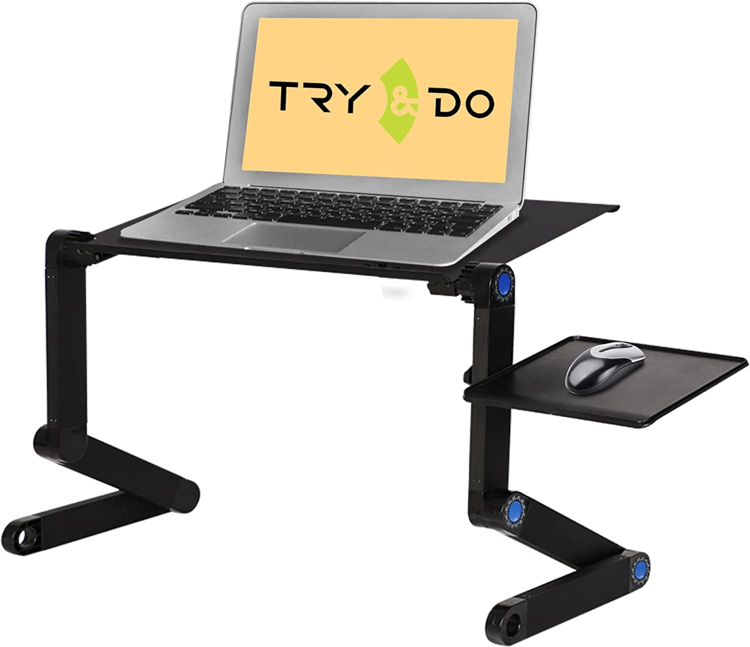 Carsty Foldable Aluminum Laptop Desk Adjustable Portable Laptop Table Stand with Mouse Pad Ergonomic Lap Desk for Bed and Sofa Up to 17 Inches No Cooling