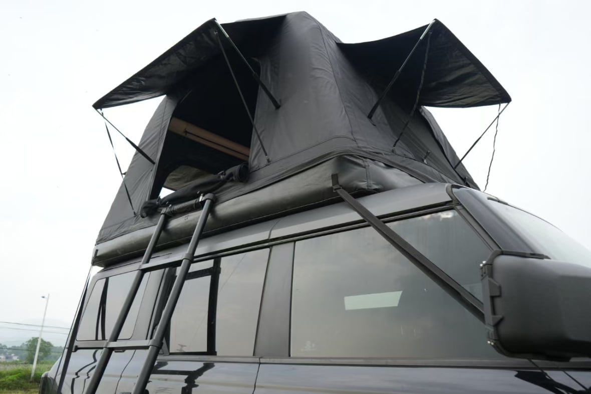 Foldable Amphibious Inflatable Roof Top Tent for 2-3 Person Camping & Outdoor Glamping | Water-Resistant Car Top Shelter for SUV, Truck, Universal Vehicle Self-Driving Adventures (Black)