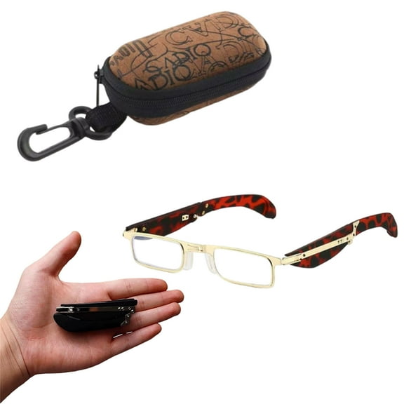 Foldable Anti-Blue Light Reading Glasses with Case, Portable Anti-Eyestrain Reading Glasses for Men and Women