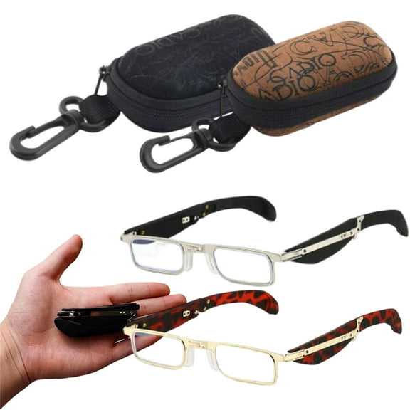 Foldable Anti-Blue Light Reading Glasses with Case, Portable Anti-Eyestrain Reading Glasses for Men and Women