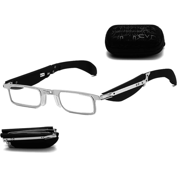 Foldable Anti-Blue Light Reading Glasses with Case, Portable Eyewear for Reducing Eye Strain, Lightweight & Travel-Friendly for Men and Women