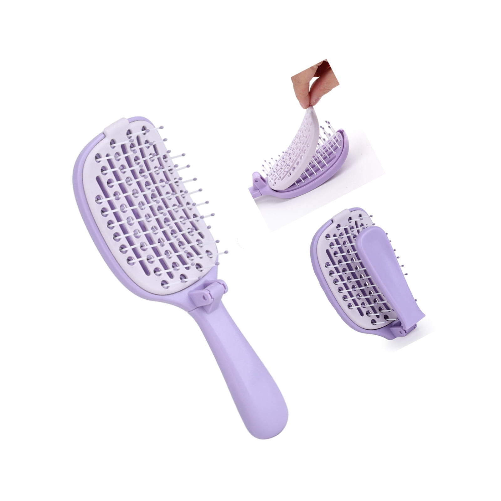 Comb Components Foldable Auto Cleaning Hair Comb Hollow Design For Volumizing And ...