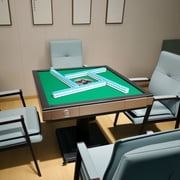Foldable Automatic Mahjong Table with Wheels, 42mm Numbered Tiles 2 Sets, Portable Electric Mahjong Table for Home & Entertainment