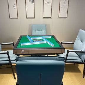 Foldable Automatic Mahjong Table with Wheels, 42mm Numbered Tiles (2 Sets), Portable Electric Mahjong Table for Home & Entertainment