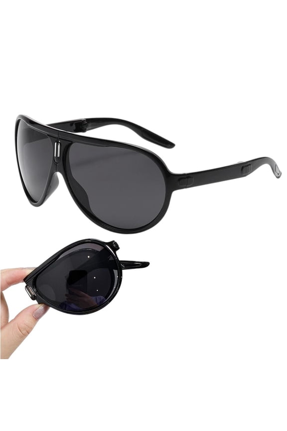 Foldable Aviator Sunglasses for Men Women, UV400 Protection Anti-Glare Protective Glasses for Driving Outdoor and IPL Light Therapy