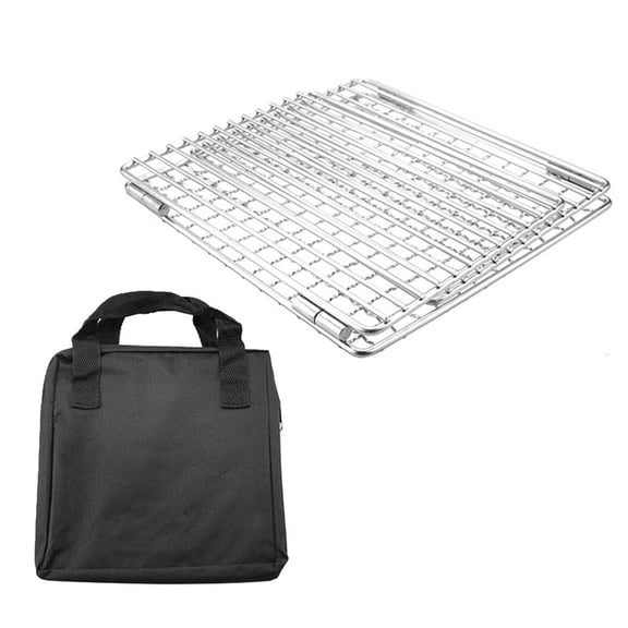 Foldable BBQ Stove Grilling Net, Stainless Fish Grilling Net for Outdoor Picnics