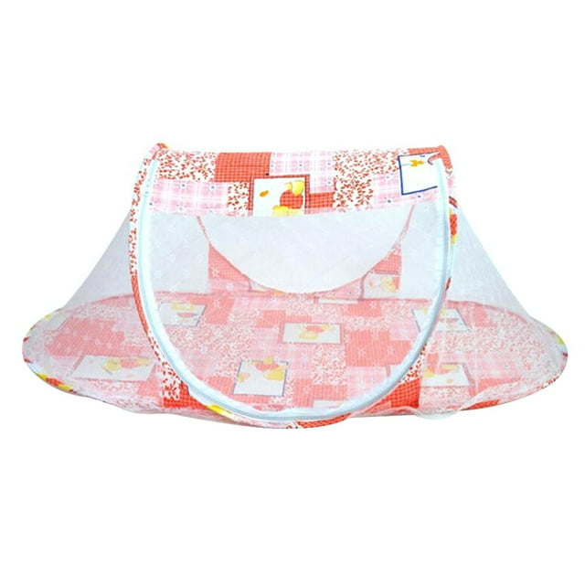 Foldable Baby Bed Mosquito Net Instant Travel Tent Crib Playpen (Orange