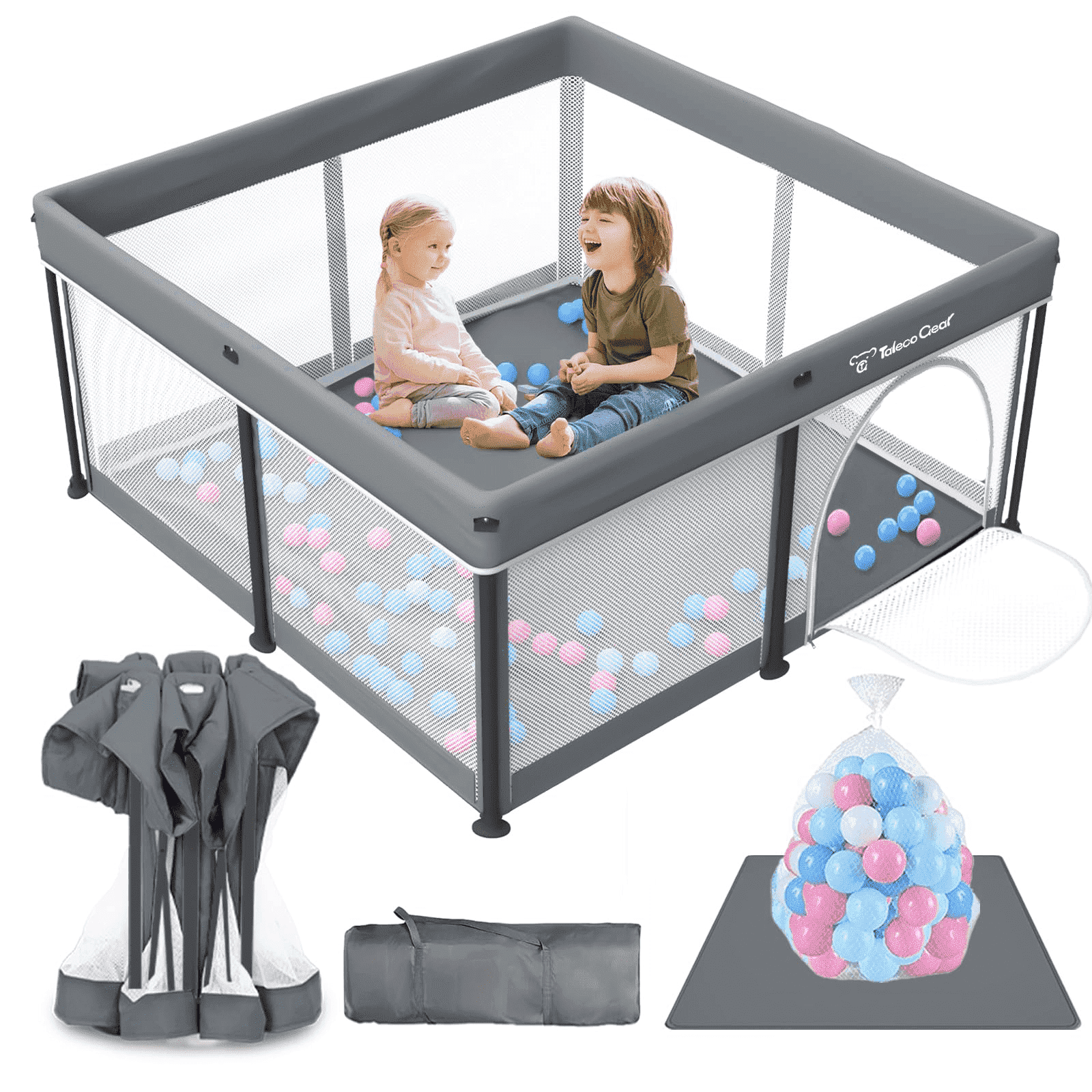 Walmart sales :  Walmart Black Friday Deals 2025 - Foldable Baby Playpen with Mat, Collapsible Play Pen for Babies and Toddlers, Indoor & Outdoor Kids Safety Play Pen, Portable Play Yard with 50 Ocean Balls, 50"×50", Gray