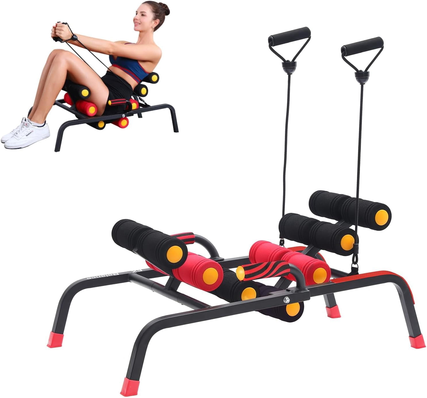 Foldable Back Extension Machine Home Gym Sit Up Machine for Glute & Ab ...
