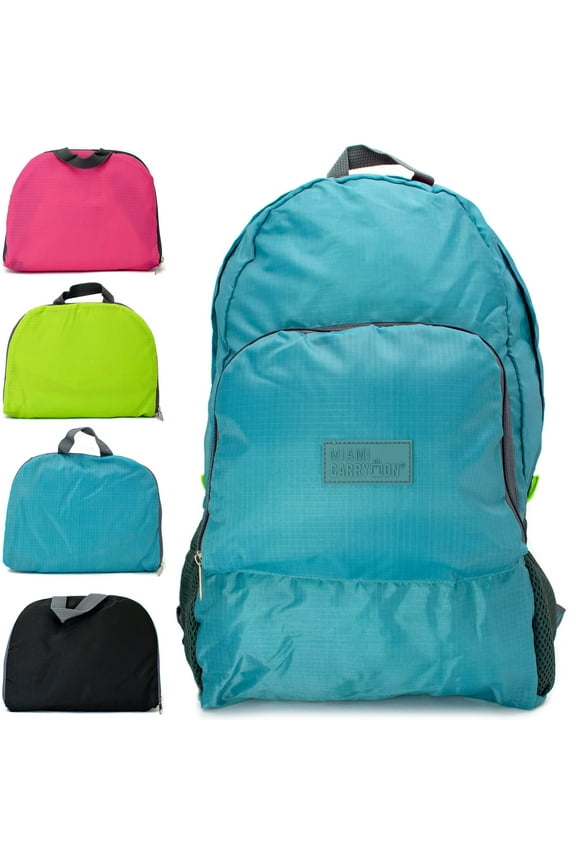 Foldable Backpack, Light Blue