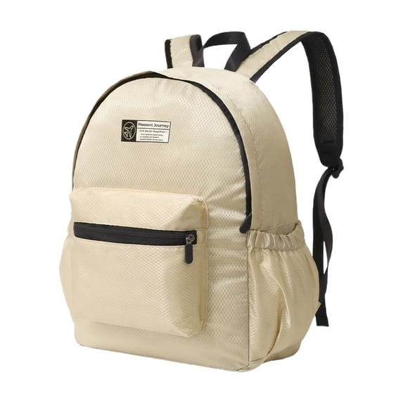 Foldable Backpack, Lightweight Travel Daypack for Women and Students Portable Compact School Bag for Hiking Outdoor Sports and Daily Commuting Essentials Gift, Beige