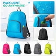 thumbnail image 1 of Foldable Backpack Packable Daypack Lightweight Travel Backpack Waterproof Nylon Collapsible Rucksack Portable Luggage Supplement with Shoe Compartment Durable Water Resistant Compact Storage Blue, 1 of 6