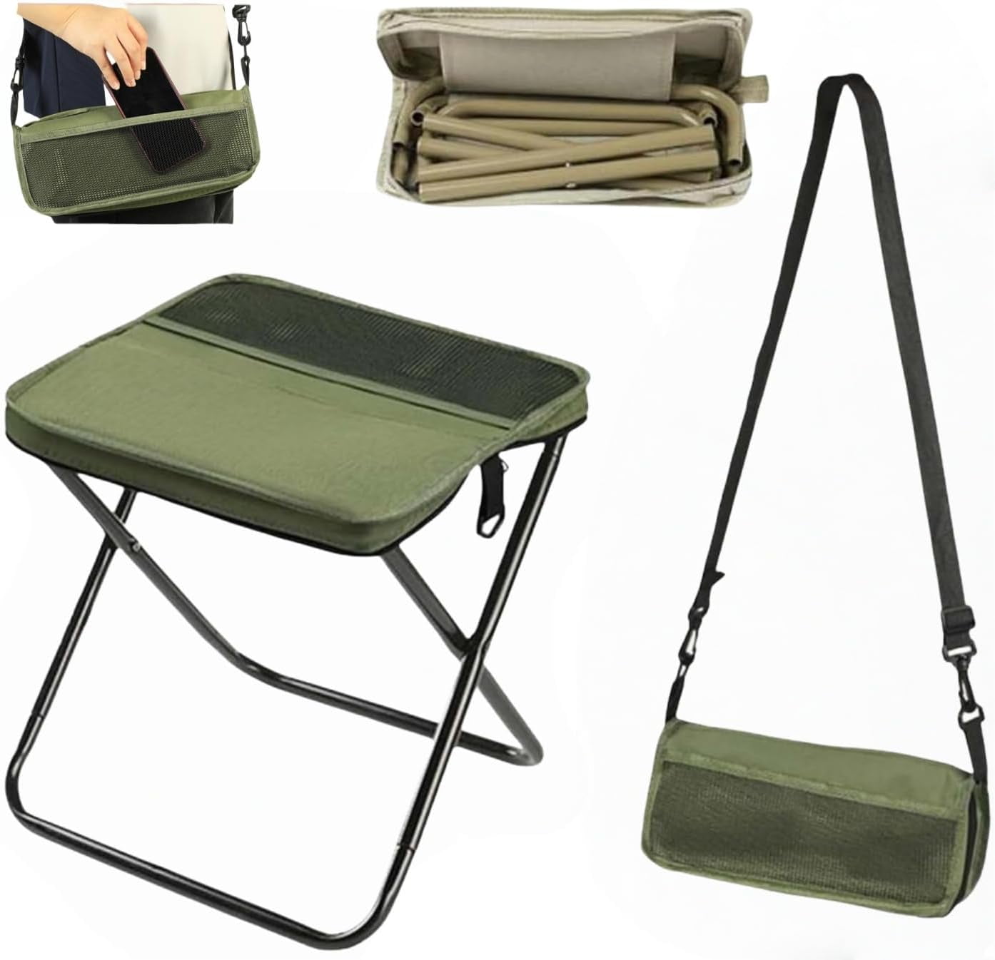 Foldable Backpack Stool, Mountaineering and Hiking Portable