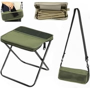 Foldable Backpack Stool, Mountaineering and Hiking Portable Stool, Pocket Handbag Stools, Lightweight Outdoor Seat with Adjustable Strap, Outdoor Zipper Pack Folding Chair for Travel Fishing