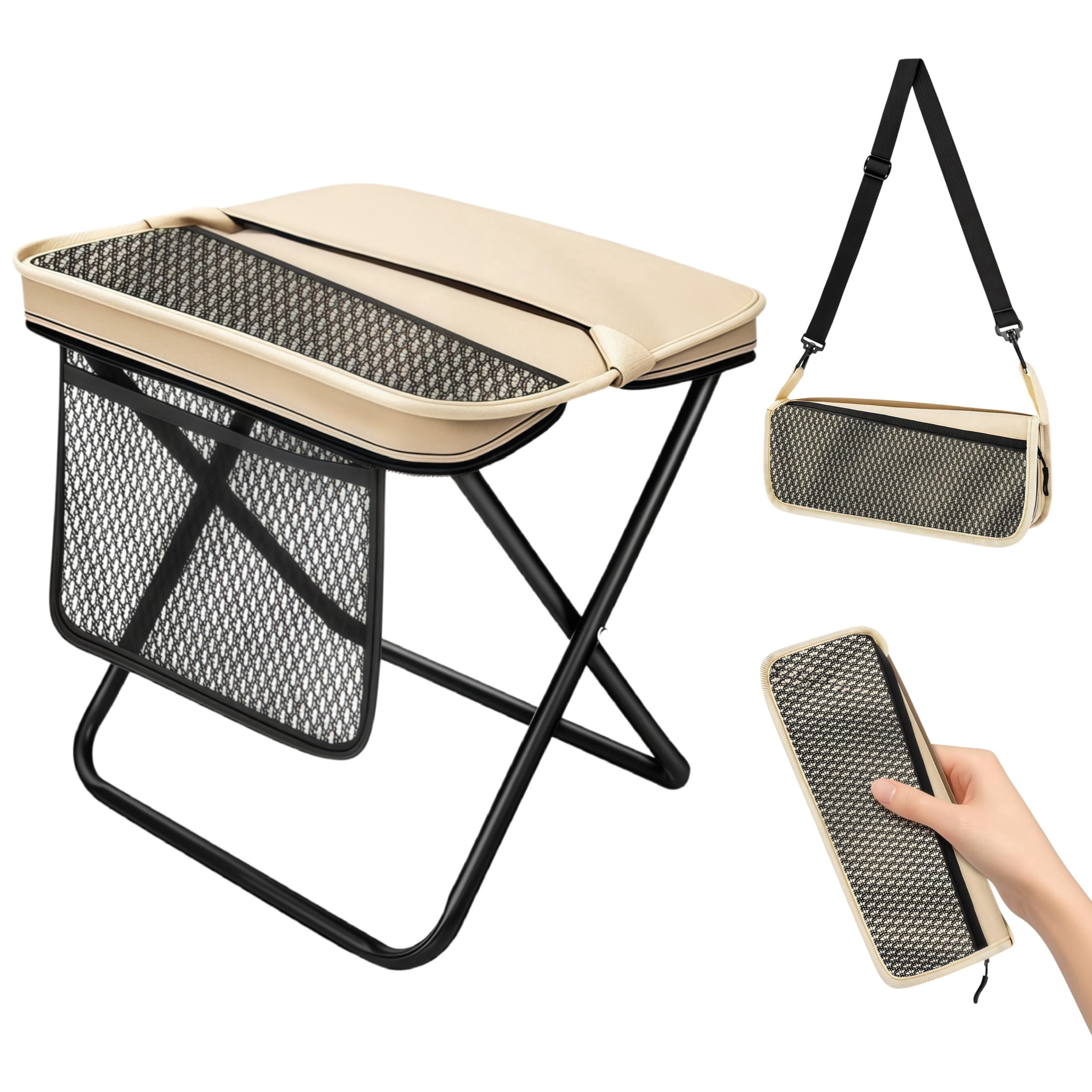 Foldable Backpack Stool, Portable Stools for Adults, Collapsible Stool ...