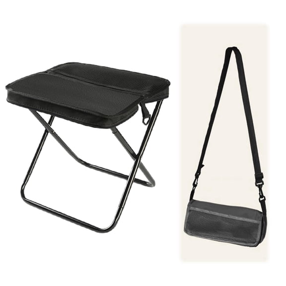 Foldable Backpack Stool with Shoulder Strap, Portable Camping Chair for Fishing Hiking